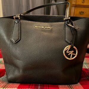 Michael Kors Black Leather Tote Bag